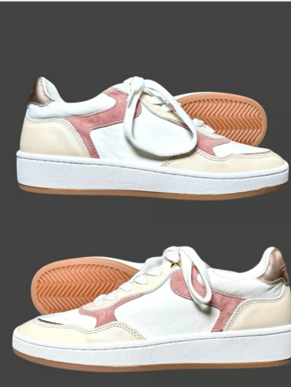Tina Rose Womens Jenine Court Sneakers Leather Blush